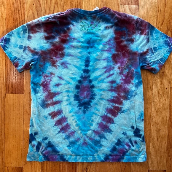 Custom tie dye shirt on “LET’S RIDE RALEIGH” printed shirt size Large - Picture 2 of 3